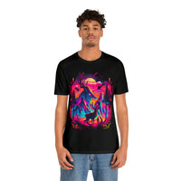 Vibrant Neon Deer T-Shirt: Eye-Catching Wildlife Art Tee - Perfect for Nature Lovers