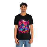 Vibrant Neon Deer T-Shirt: Eye-Catching Wildlife Art Tee - Perfect for Nature Lovers