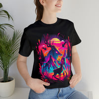 Vibrant Neon Deer T-Shirt: Eye-Catching Wildlife Art Tee - Perfect for Nature Lovers