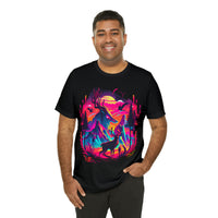 Vibrant Neon Deer T-Shirt: Eye-Catching Wildlife Art Tee - Perfect for Nature Lovers