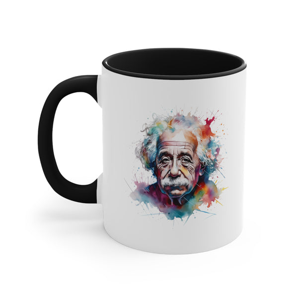 Albert Einstein Art Coffee Mug Water Color Design Science Lover Gift